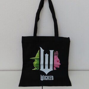 (#122) Wicked Tote Bag Black Canvas 14 x 13 5/8